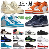 Nike Air Jordan 1 4 Jordan1s Jordan4s Jumpman AJ Retro 11 Unc 3 3s High Mid High Off White Travis Scott Black Cat Sneakers Trainers