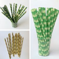 Beber pajitas biodegradables textura de bamb￺ de paja pajitas de papel ecol￳gicos de barware ecol￳gico 25 pcs /bolsa LT125