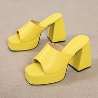 Slippers Brand Square Toe Women Womener Designer High High Heels Summer Sandals 2022 Fad Sexy Platform Platform Slides
