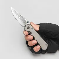 Крис Рив складной нож inkosi Limited версии прекрасная титановая ручка Damascus blade Perfect Pocket EDC Outdoor Equipment Tactical Camping Tools