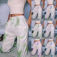 Pantalones de mujer 2022 Primavera Mujeres informales Tie-Dye Impresión All-Match Elastic Harem Women's