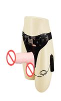 Страпон Дилдо Вибратор Лесбиянка Вибрирующее рецидивирующее ремешок для взрослого секс -игрушки для женщин Big Dongs6014113