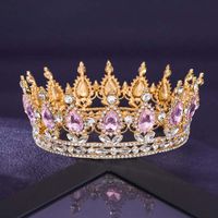 Bridal redondo tiaras e coroas cristais Cabe￧as de casamento vintage royal rainha feminina concurso bail de bailes fascinadores de cabelo ornamentos de cabelos acess￳rios de j￳ias