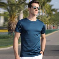 Camisetas para hombres 2022 marca de moda camiseta de manga corta tripulación para hombres cuello color sólido tendencia juvenil tendencia de algodón camisa