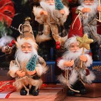 Weihnachtsdekoration Cartoon hängende Anhänger lebendige attraktive Flanell Santa Claus Puppenverzierung