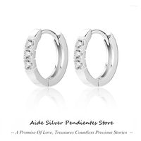 Pendientes de aro asistente auténtico d color 0.2 quilates moissanite diamante clásico anillo de orejas 925 sterling silver pendientes plata