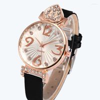 Wristwatches Gnova Platinum Crystal Pick Heart Women Watch Wather Leather Mashion Fashion Rhinestone Quartz Wristwatch A754