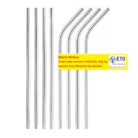 215MM length Durable Stainless Steel Straight Drinking Straw...