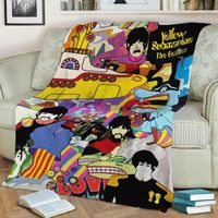 Couverture Bande Beatle 3D Imprimer en peluche jet sur canapé décor de maison Soft Warmth Washable sieste Drop 221026