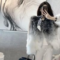 여자 모피 코조 그라디언트 밍크 벨벳 재킷 여성 기질 패션 코트 2022 가을/겨울 따뜻한 가짜