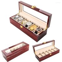 Watch Boxes 6 10 12 Grids Wooden Box Jewelry Display Case Ho...