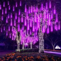 Strings Pink Christmas Light Outdoor Waterproof Meteor Shower Falling Rain Lights 192/384 LED Snow Icicle Cascading