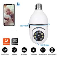 2MP E27 Wi -Fi Bulb Supillance IP -камера 1080p Wireless 360 Вращение автоматического отслеживания человека Ночное видение наружное крыло 4x цифровое зум -Zoom Baby Video Security Cam