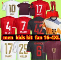 Hommes + Kids Kit 2022 Sane Lewandowski Soccer Jerseys Bayern Munich 2021 Accueil Chemise de Cours de parcours Humaïne Coman 4ème Football