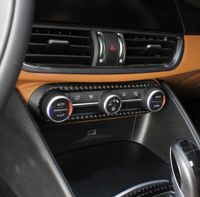 20172018 Alfa için Romeo Giulia Stelvio Aksesuarları Karbon Fiber Tarzı Araba Klima Düğmesi Çerçeve Trim Sticker Styling9739130