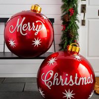 Noel Süslemeleri 60cm Açık Mekan Şişme Dekorasyonlu Top PVC Dev Neşeli Toplar Ağaç Dekorasyon Dekorasyonu 2023 221028