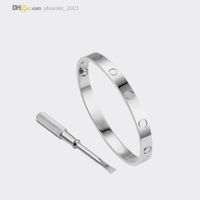 Bracelet de pulseira de parafuso de amor pulseira de pulseira de pulseira para mulheres pulseira de prata jóias de luxo titânio aço banhado nunca desaparecer não alérgica 21621802