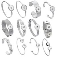 Charm Bracelets New Stainless Steel Bracelet Snap Button Ban...