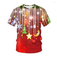 Camisetas masculinas de Natal Papai Noel 3D Camisa impressa Menino Mulheres Moda curta Moda Harajuku Ano Streetwear Meninas Meninas Roupas