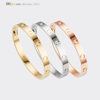 Carti Love Bracelets Herren Armreifende Designer Armband für Frauen 4 Diamanten Luxusschmuck Titanium Stahl Gold.