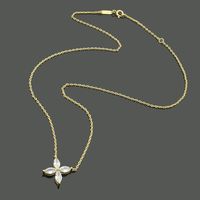 Logotipo de diseñador grabado collar colgante de marca High pulido diamante flor de amor CODER 316L acero inoxidable oro plateado rosa llena de mujeres 46 cm de longitud