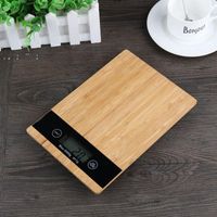 Painel de bambu eletr￴nico Escala de cozinha escala digital 5 kg/1g Pesando medicina dom￩stica de alta precis￣o RRC241