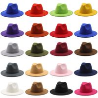 Широкие шляпы высококачественных мужчин с твердым цветом в стиле панамы джазовая шерсть шерсть федора для женщин унисекс доставка 2022 Smtbg