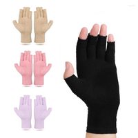 Поддержка запястья 1 Пара сжатие артрит перчатки с сенсорным экраном зимнее сустав теплое облегчение боли наполовину пальцы