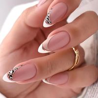 New Press On Nails Full Cover Autumn Winter Almond Nail Char...