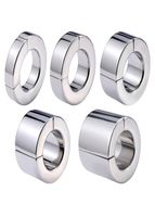 5 Sizes Magnetic Cock Ring Stainless Steel Scrotum Pendant L...