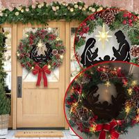 장식용 꽃 우아한 빨간 크리스마스 화환 샴페인 골드 창문 문 벽 장식 장식 홈 할로윈 장식품 L5