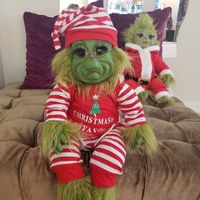 Bambola Grinch carina natale peluche peluche regali di Natale per bambini decorazione domestica in