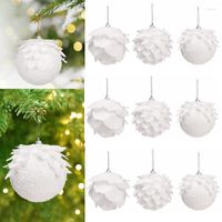 Party Decoration 8cm White Christmas Ball Tree Hanging Penda...