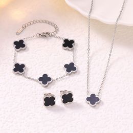 Manufacturer Glossy Four Leaf Clover Titanium Steel Jewelry Set Double Sided Mother Of Pearl Bracelet, Necklace, And Earrings From Fashionshop6666, &Price; | DHgate.Com