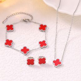 Manufacturer Glossy Four Leaf Clover Titanium Steel Jewelry Set Double Sided Mother Of Pearl Bracelet, Necklace, And Earrings From Fashionshop6666, &Price; | DHgate.Com - Image 3