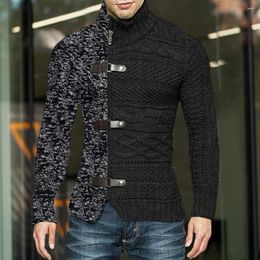 Men's Sweaters Zipper Spring Sweater Color Matching Individual Men Winter Chic Middle Length Coat For Outdoor