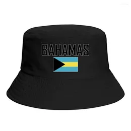 Berets BAHAMAS Flag Bucket Hats Print Cool Fans Sun Shade Simple Classic Outdoor Summer Fisherman Caps Fishing Cap