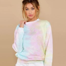 Women's Hoodies Fashion Tie Dye Clothes Crewneck Pullover Sweatshirt Long Sleeve Top Women Spring Fall 2024 Crew Neck For Teen Girls 202