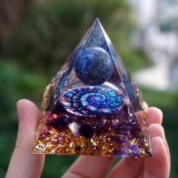 HANDMADE LAPIS LAZULI SPHERE AMETHYST ORGONE PYRAMID 60MM263h