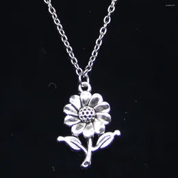 Chains 20pcs Fashion Necklace 27x20mm Sunflower Flower Pendants Short Long Women Men Colar Gift Jewellery Choker