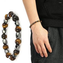 Charm Bracelets Magnetic Bracelet Beads Hematite Stone Therapy Health Care Magnet Men's Jewelry