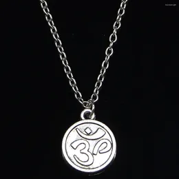 Chains 20pcs Fashion Necklace 15mm Double Sided Yoga Om Pendants Short Long Women Men Colar Gift Jewellery Choker