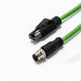 M12 to RJ45 Ethernet cable, 4-core 8-core ADX encoding sensor cable, industrial Ethernet cable, M12 connector