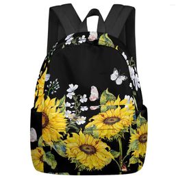 Backpack Park Sunflower Flower Butterfly Women Man Backpacks Waterproof School For Student Boys Girls Laptop Bags Mochilas