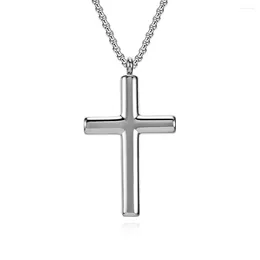 Pendant Necklaces Fashion Simple Jewellery Domed Silver / Gold Black Plated Cross Stainless Steel For Men And Women