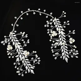 Hair Clips Romantic Bride Accessories Flower Leaves Beaded Headband For Women Lady Wedding Party 2024