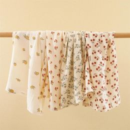 Blankets Baby Cotton Gauze Blanket Po Born Printed Bath Towel Bed Sheet Cover