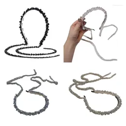 Hair Clips MXME Elegant Crystal Tassels Headband Hairhoop Temperament Headpiece Long Chain Jewellery For Weddings Proms Party