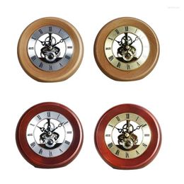 Table Clocks Solid Wood Base Clock Perspective Mechanical Movement
