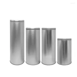 Storage Bottles Metal Tea Candy Coffee Chocolate Packaging Portable Jar Silver Colour Tinplate Box Kitchen Supplies